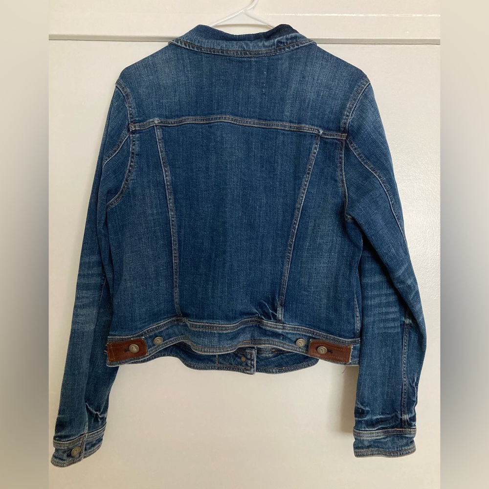 Pilcro and the Letterpress Anthropologie Distressed Denim Jean Trucker Jacket XL - Picture 2 of 6